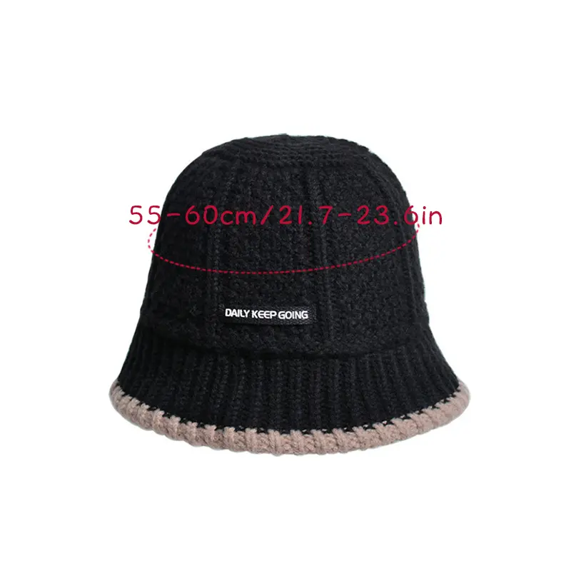 Korean Knit Fisherman Caps for Women Autumn Winter Retro Solid Color Warm Basin Caps Fashion Streetwear Female Bucket Hats