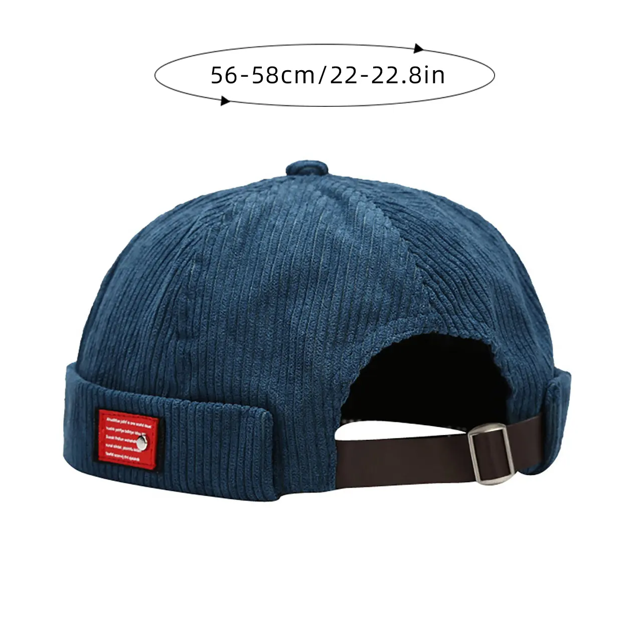 Winter Corduroy Brimless Hats for Men Women Solid Color Dome Adjustable Melon Caps Retro Hip Hop Streetwear Caps