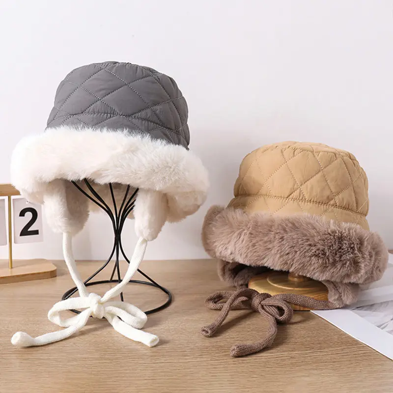Winter Thick Plush Mongolian Hats Fashion Women Anti-Cold Warm Bomber Hats Outdoor Lady Windproof Ear Protection Hats