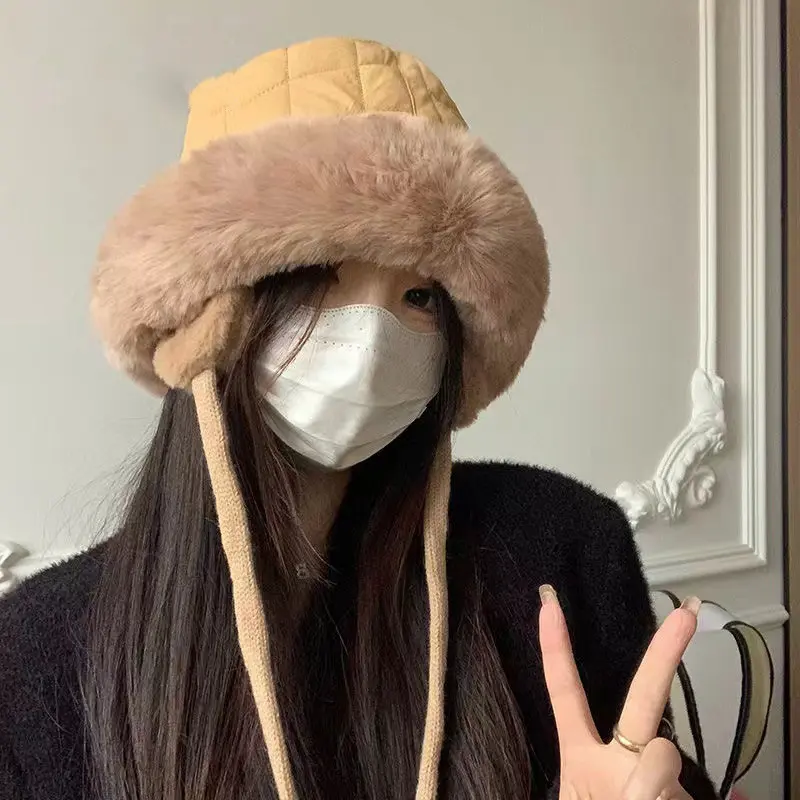 Winter Thick Plush Mongolian Hats Fashion Women Anti-Cold Warm Bomber Hats Outdoor Lady Windproof Ear Protection Hats
