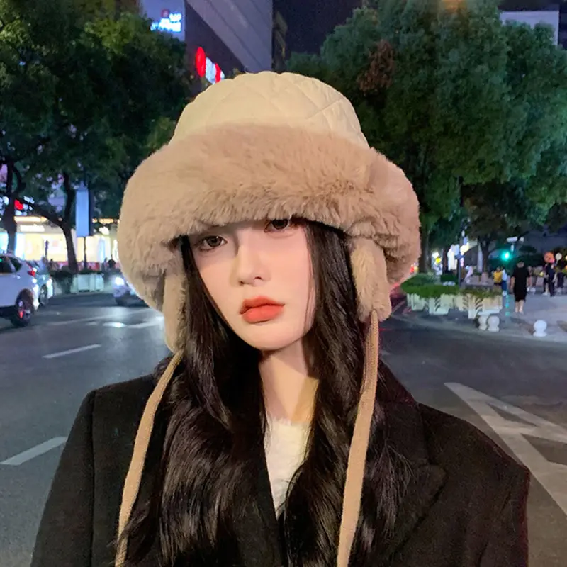 Winter Thick Plush Mongolian Hats Fashion Women Anti-Cold Warm Bomber Hats Outdoor Lady Windproof Ear Protection Hats