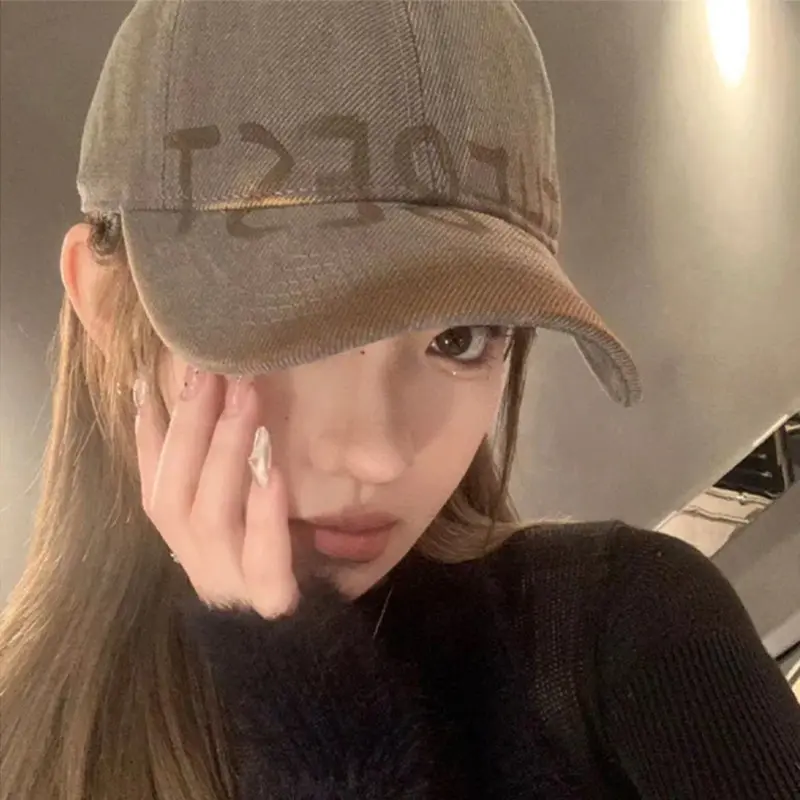Retro Letter Baseball Caps Outdoor Casual Sports Streetwear Hip Hop Hats Unisex Adjustable Sunshade Duck Tongue Caps