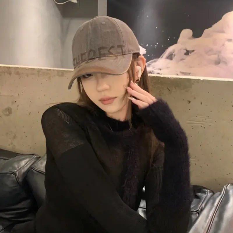 Retro Letter Baseball Caps Outdoor Casual Sports Streetwear Hip Hop Hats Unisex Adjustable Sunshade Duck Tongue Caps