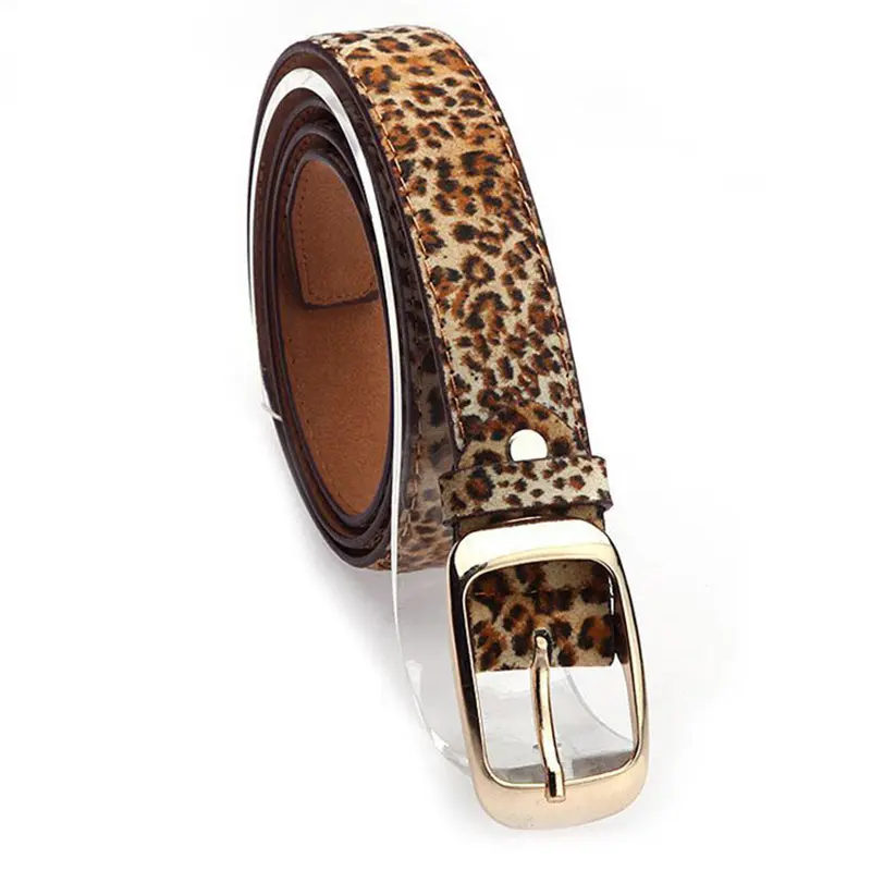 Fashion PU Leather Belts for Women Lady Solid Color Adjustable Metal Buckle Thin Waistband Female Jeans Pant Decorative Straps