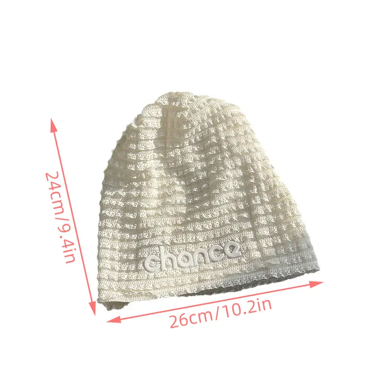 Rose Red Loose Beanies for Women Fashion Japanese Streetwear Letter Hip Hop Hats Spring Autumn Thin Elastic Skullies Caps
