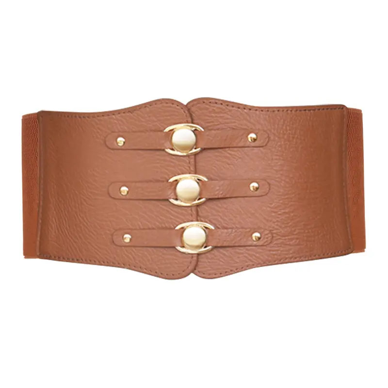 PU Leather Wide Corset Belt for Women Elastic Slimming Body Ladies Dress Belt Strap White Brown Black Female Belt