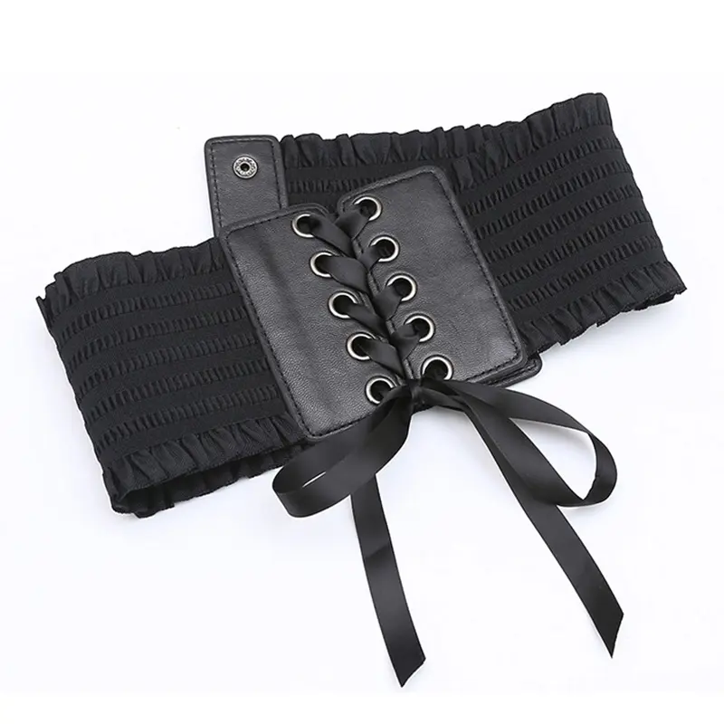 Bowknit Bandage Ladies Dress Belt Elastic Wide Women Corset Belt New Fashion Brown Black Female Waist Belt Waistband