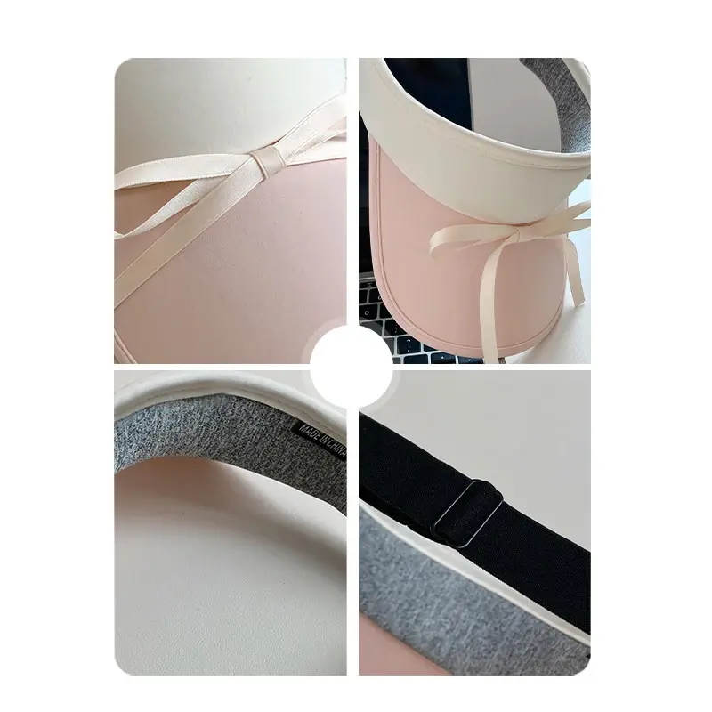 Wide Brim Sunshade Hats for Women Ribbon Bow Summer Empty Top Sun Hats Sweet Girl Beach Anti-UV Peaked Hats