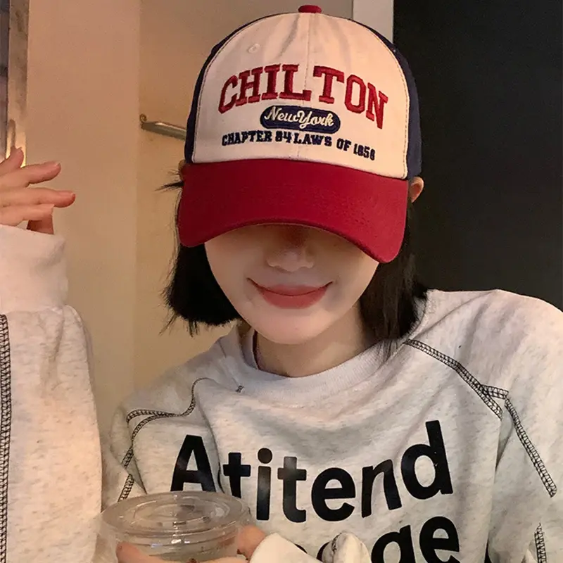 New Patchwork Letter Baseball Caps for Women Retro Streetwear Hip Hop Snapback Hats Outdoor Sports Sunshade Peaked Hats