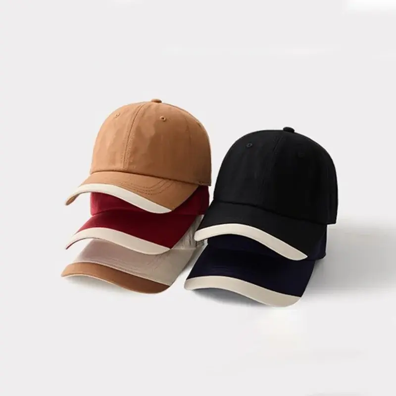 Fashion Patchwork Baseball Caps for Women Korean Soft Cotton Peaked Hats Summer Outdoor Girl Sunshade Sun Visors