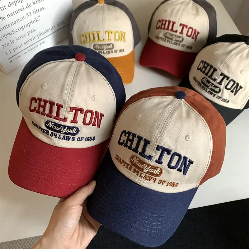 New Patchwork Letter Baseball Caps for Women Retro Streetwear Hip Hop Snapback Hats Outdoor Sports Sunshade Peaked Hats