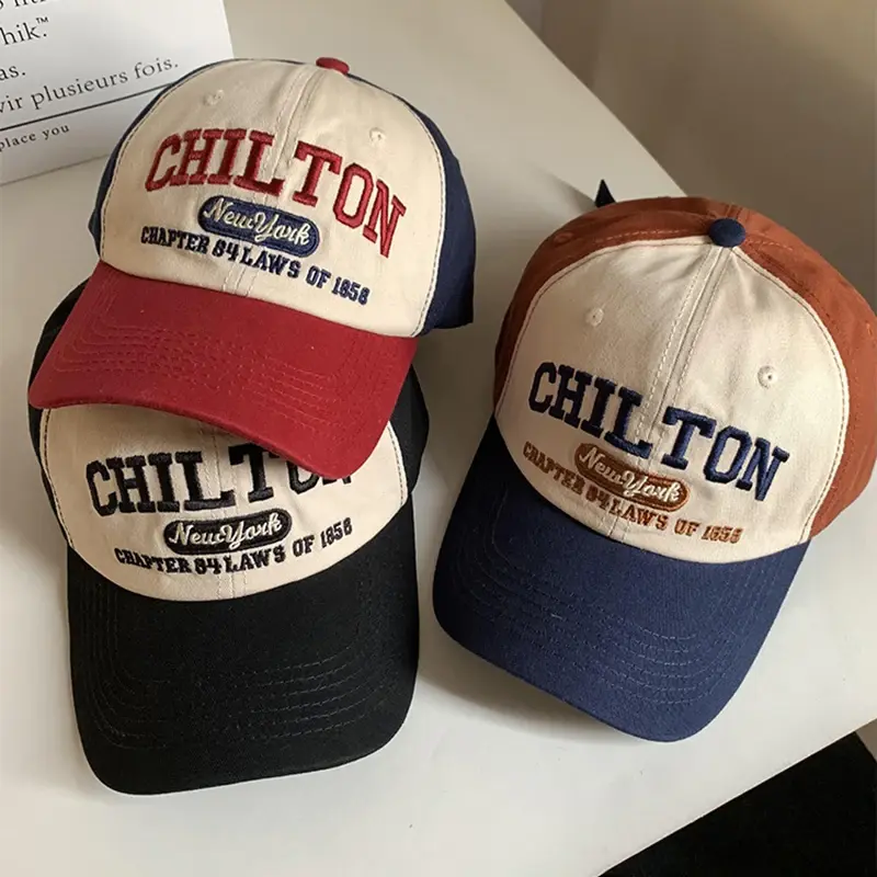 New Patchwork Letter Baseball Caps for Women Retro Streetwear Hip Hop Snapback Hats Outdoor Sports Sunshade Peaked Hats