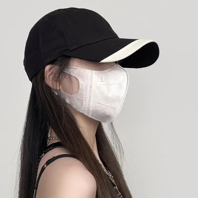 Fashion Patchwork Baseball Caps for Women Korean Soft Cotton Peaked Hats Summer Outdoor Girl Sunshade Sun Visors