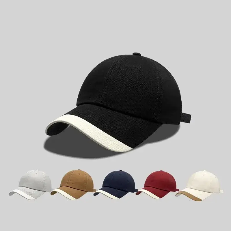 Fashion Patchwork Baseball Caps for Women Korean Soft Cotton Peaked Hats Summer Outdoor Girl Sunshade Sun Visors
