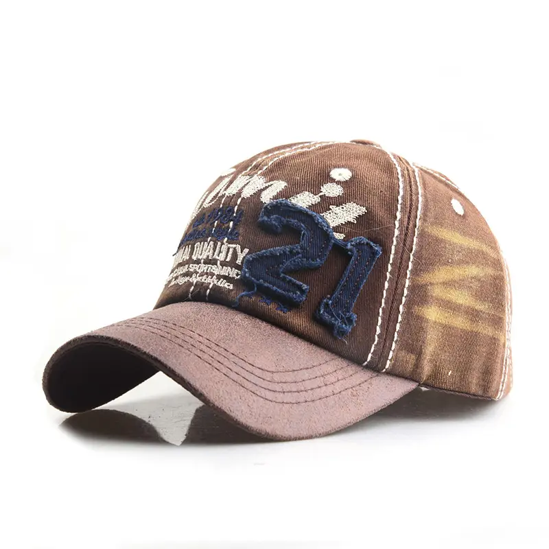 Retro Embroidery Baseball Caps Fashion Patchwork Adjustable Sunshade Duck Tongue Caps Unisex Vintage Streetwear Hip Hop Hats