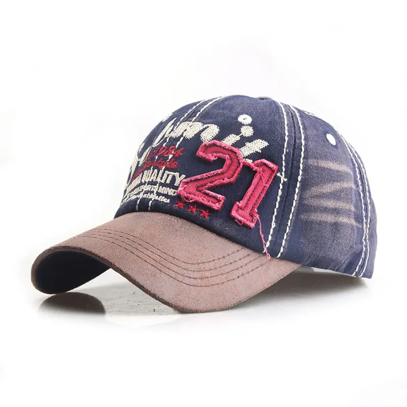 Retro Embroidery Baseball Caps Fashion Patchwork Adjustable Sunshade Duck Tongue Caps Unisex Vintage Streetwear Hip Hop Hats