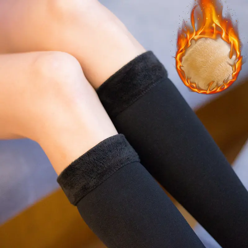 Winter Women Warm Long Socks Thicken Thermal Snow Socks Plus Velvet Lady Girls Casual Home Floor Sock Solid Color Keen Socks