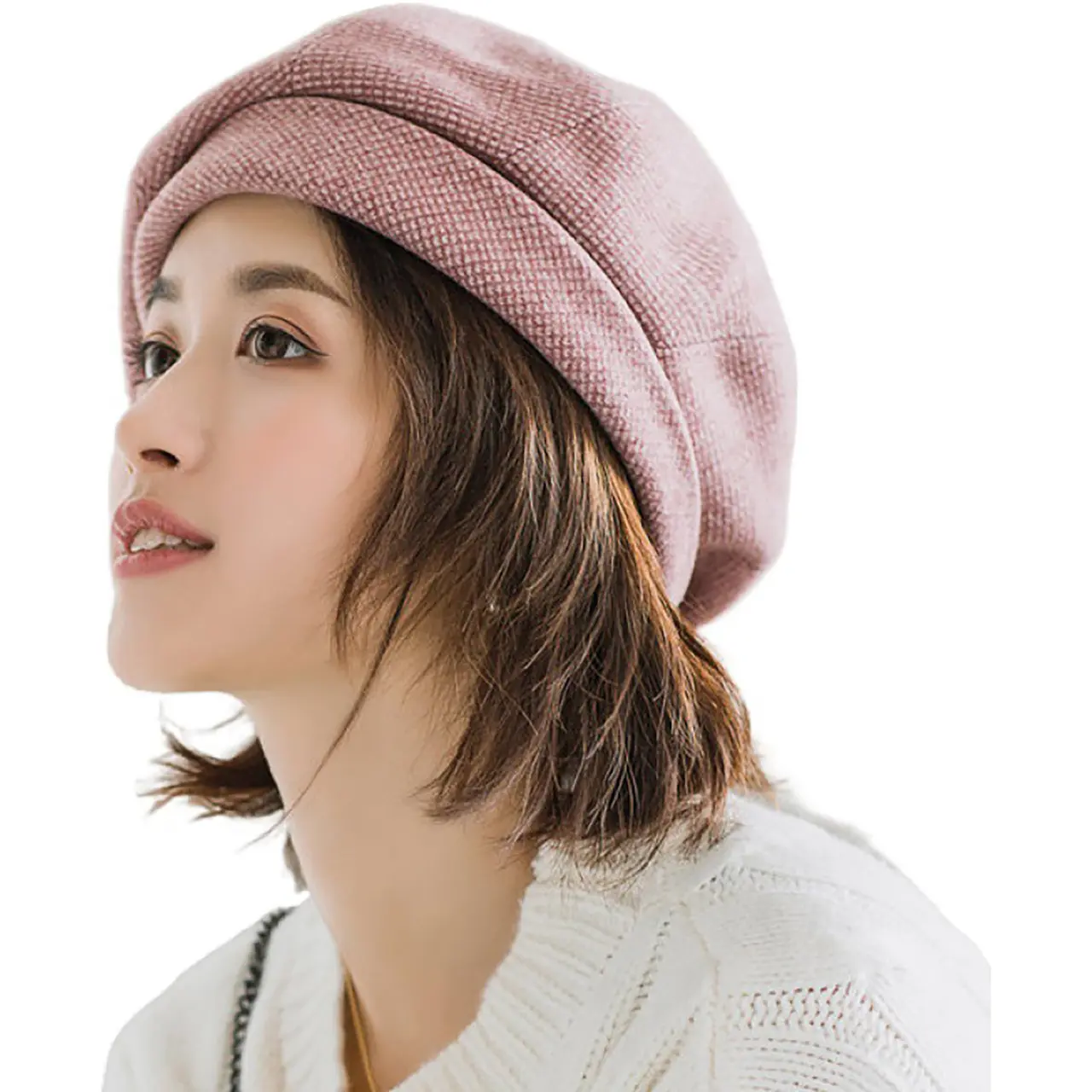 Korean Women Plush Beret Hats Winter Thicken Lamb Wool Windproof Warm Octagonal Caps Vintage Lady Girl Artist Painter Caps