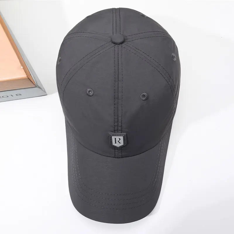 R Letter Baseball Caps for Men Summer Quick Drying Solid Color Thin Peaked Hats Male Outdoor Sports Sunscreen Duck Tongue Caps