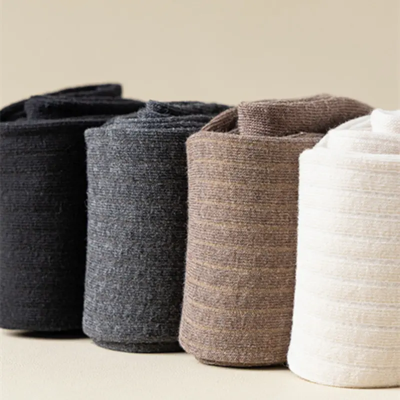 Winter Thermal Socks for Women Korean Loose Solid Color Knee Thigh High Sock Warm Cotton Long Tube Tight Leg Warm Socks