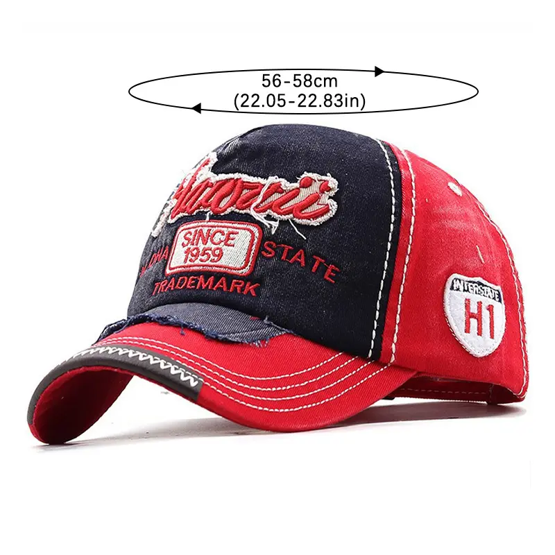 Retro Letter Embroidery Baseball Caps for Women Men Adjustable Hip Hop Snapback Hats Unisex Outdoor Sunshade Peaked Hats