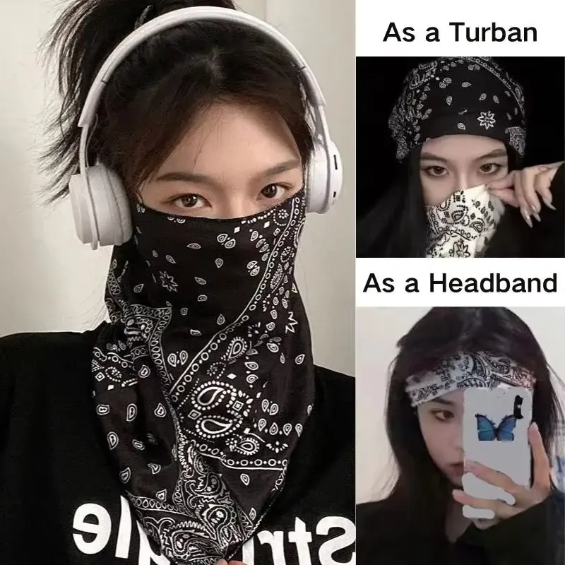 Full Print Summer Mask for Men Women Thin Neck Face UV Protection Scarf Outdoor Sports Cycling Sunshade Face Covers