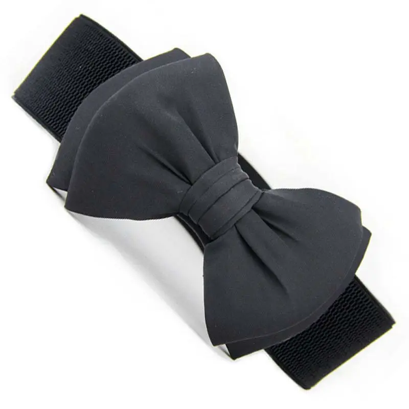 Summer Elegant Sweet Big Bow Waistband Elastic Wide Dress Stretch New Designer Belts for Women Vintage Girls Cinch Belt