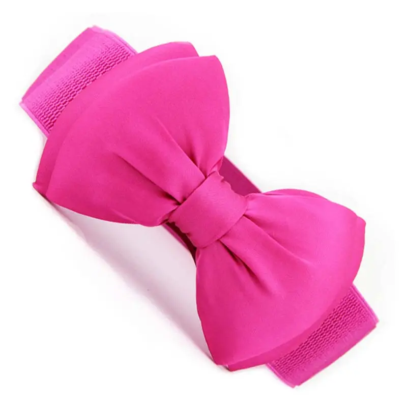 Summer Elegant Sweet Big Bow Waistband Elastic Wide Dress Stretch New Designer Belts for Women Vintage Girls Cinch Belt