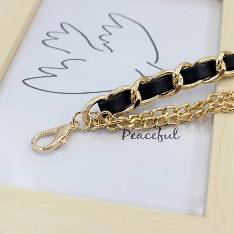 Multi-layer Metal Waist Chain for Women Long Tassel Pendant Thin Skinny Waistband Adjustable Dress Coat Decorative Straps
