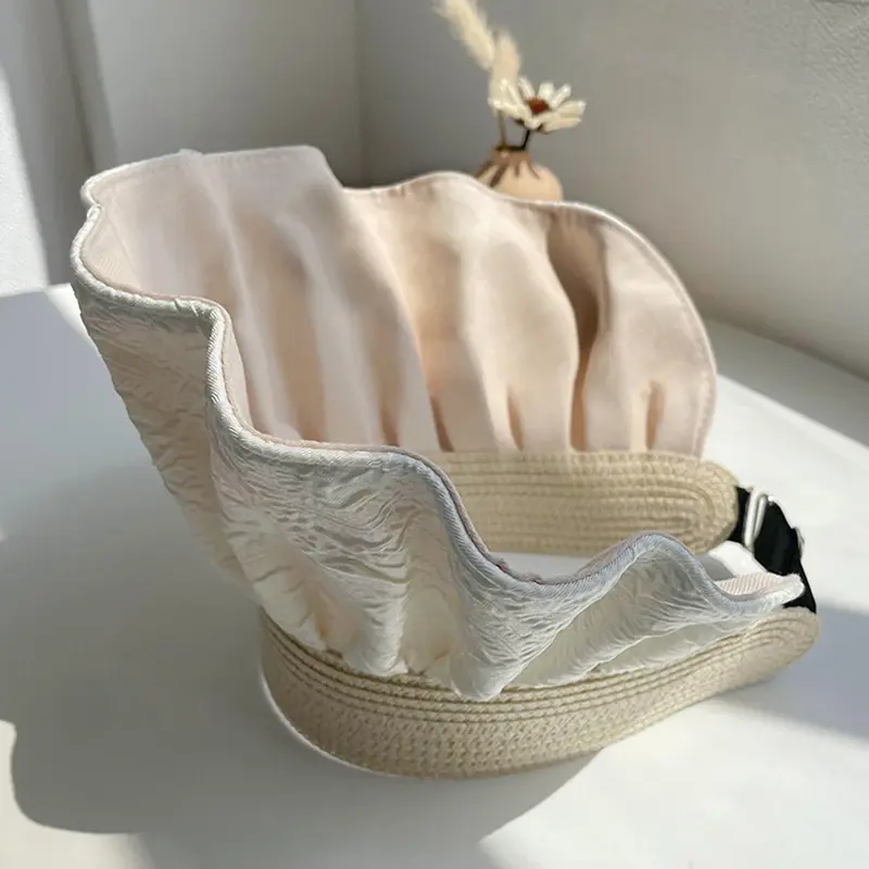 Summer Women Sun Hats Fashion Double Sided Wear Empty Top Caps Wide Brim Travel Beach Girl Anti-UV Sun Visors