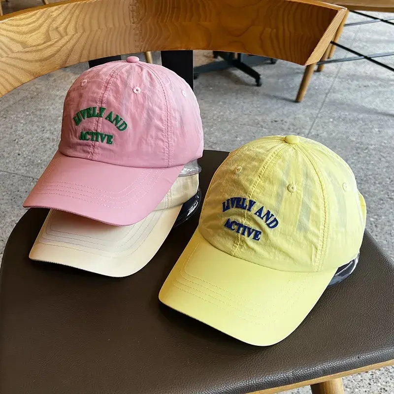Fashion Letter Summer Baseball Caps for Women Korean Quick Dry Thin Peaked Hats Outdoor Sports Lady Girl Sunshade Sun Visors