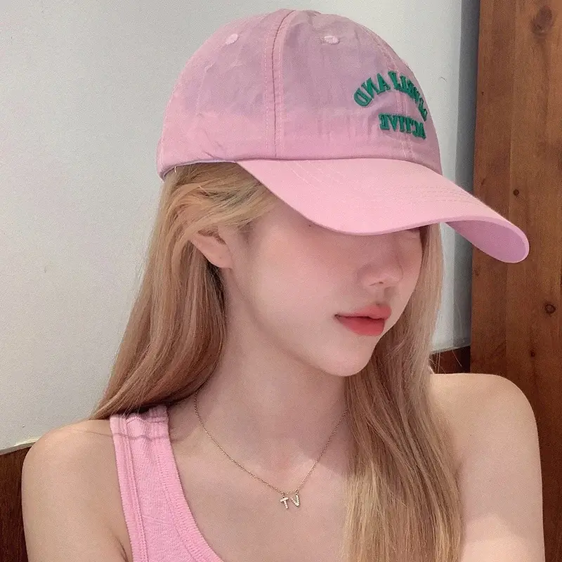 Fashion Letter Summer Baseball Caps for Women Korean Quick Dry Thin Peaked Hats Outdoor Sports Lady Girl Sunshade Sun Visors