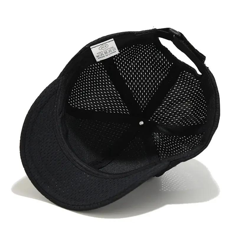 Short Brim Breathable Duck Tongue Caps for Men Summer Quick Dry Outdoor Sunshade Hats Solid Color Mesh Male Golf Peaked Hats