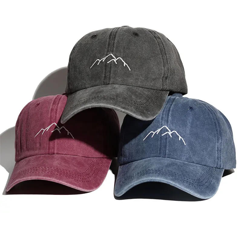 Fashion Embroidery Baseball Caps for Men Women Retro Solid Color Cotton Duck Tongue Caps Outdoor Sports Sunshade Hats