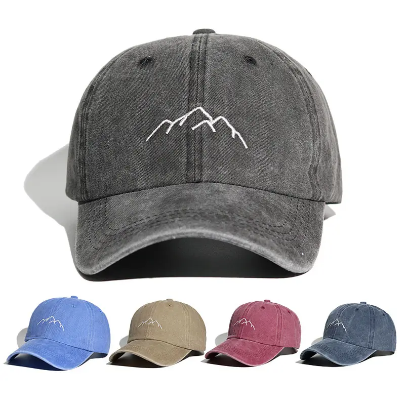 Fashion Embroidery Baseball Caps for Men Women Retro Solid Color Cotton Duck Tongue Caps Outdoor Sports Sunshade Hats