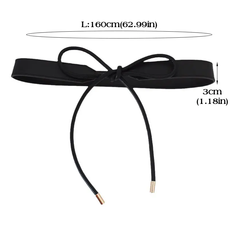 Fashion Knotted Waistband for Women Solid Color PU Leather Thin Belts Simple Lady Coat Sweater Decorative Straps Girdle