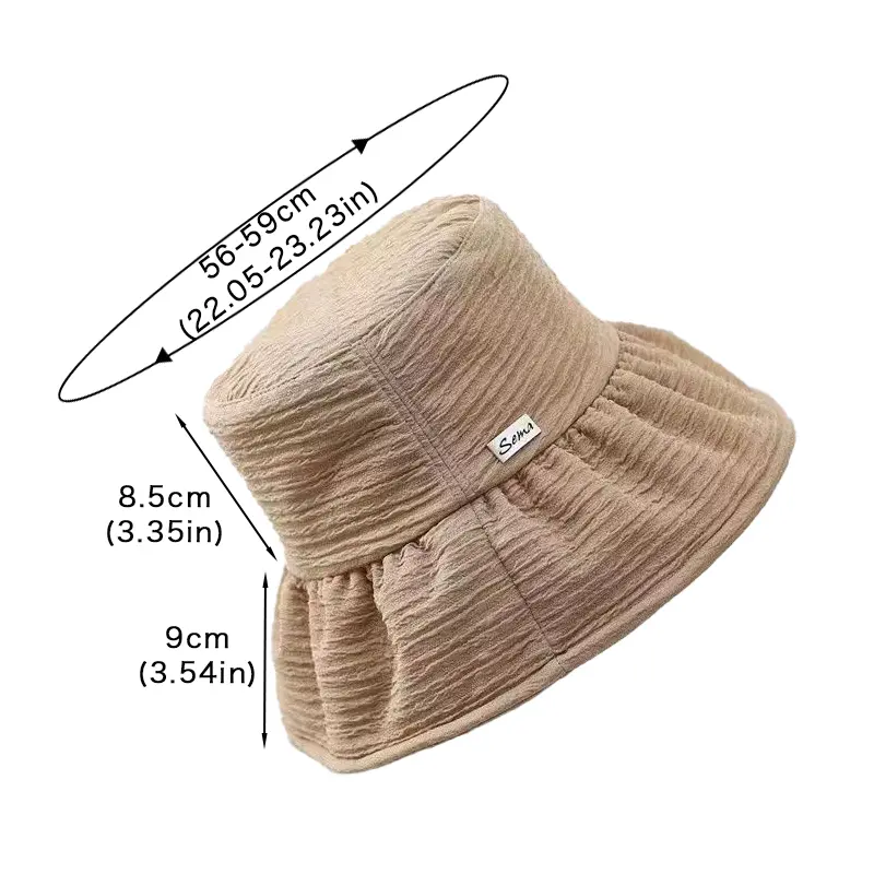 Solid Color Sunshade Basin Caps for Women Summer Large Brim UV Protection Fisherman Caps Fashion Girl Outdoor Sunshade Hats