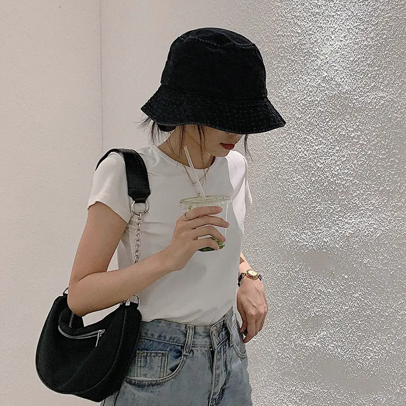 Retro Denim Fisherman Caps for Men Women Fashion Large Brim Sunscreen Cowboy Bucket Hats Japanese Outdoor Couple Sun Visors