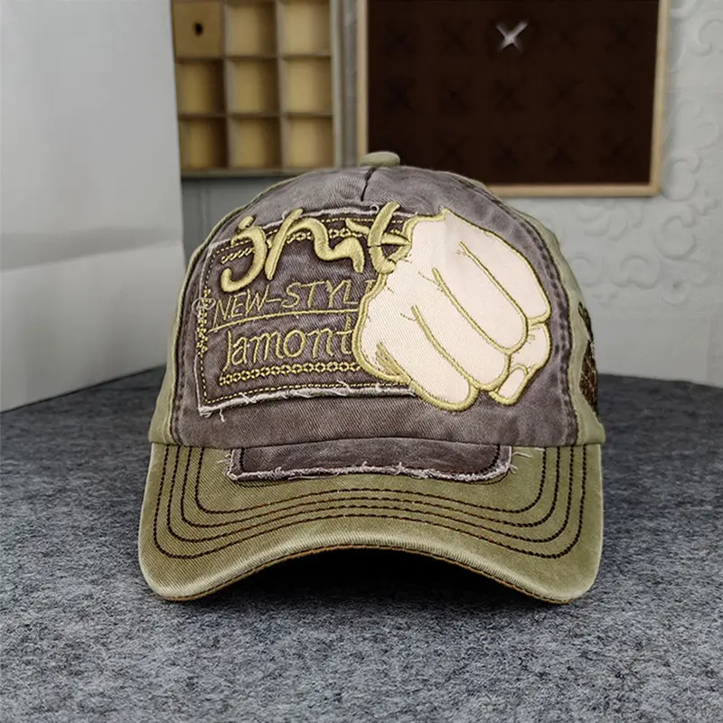 Retro Washed Cotton Baseball Caps for Men Hip Hop Embroider Letter Duck Tongue Caps Outdoor Streetwear Sunscreen Sun Hats