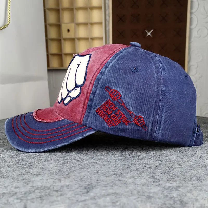 Retro Washed Cotton Baseball Caps for Men Hip Hop Embroider Letter Duck Tongue Caps Outdoor Streetwear Sunscreen Sun Hats
