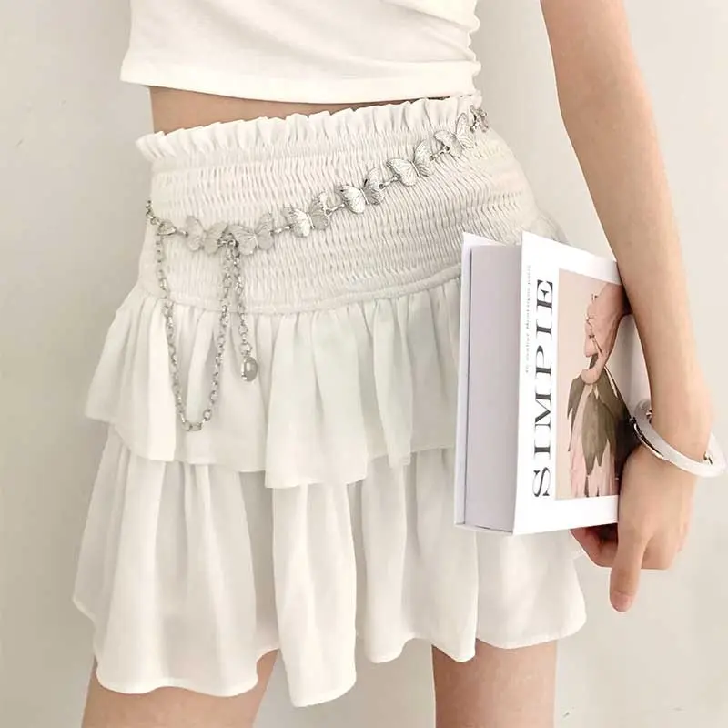 Silver Butterfly Metal Waist Chains for Women Ethnic Long Thin Waistbands Fashion Girl Dress Skirt Decorative Belts