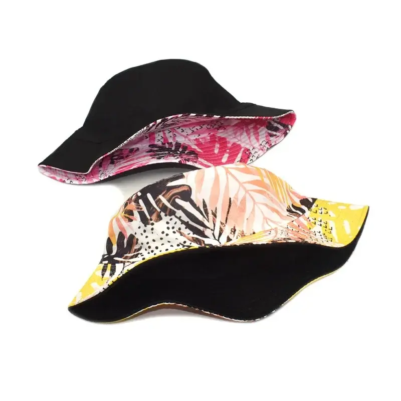 Colorful Print Bucket Hats for Women Men Summer Beach UV Protection Fisherman Caps Outdoor Sunshade Panama Sun Visors