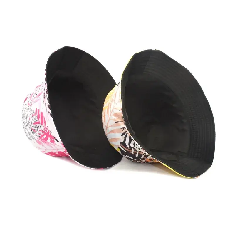 Colorful Print Bucket Hats for Women Men Summer Beach UV Protection Fisherman Caps Outdoor Sunshade Panama Sun Visors