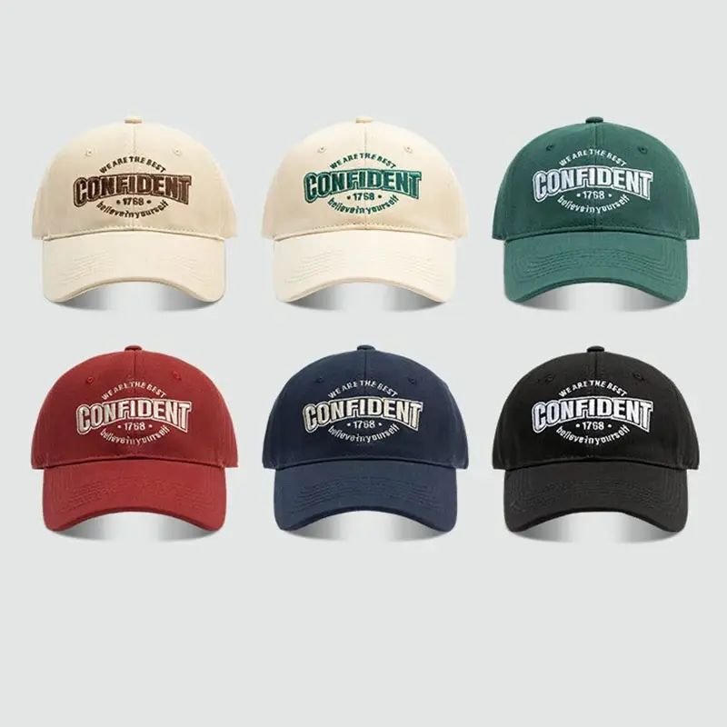 Letter Hip Hop Hats for Women Men Fashion Solid Color Cotton Baseball Caps Unisex Outdoor Sports Sunshade Peaked Hats