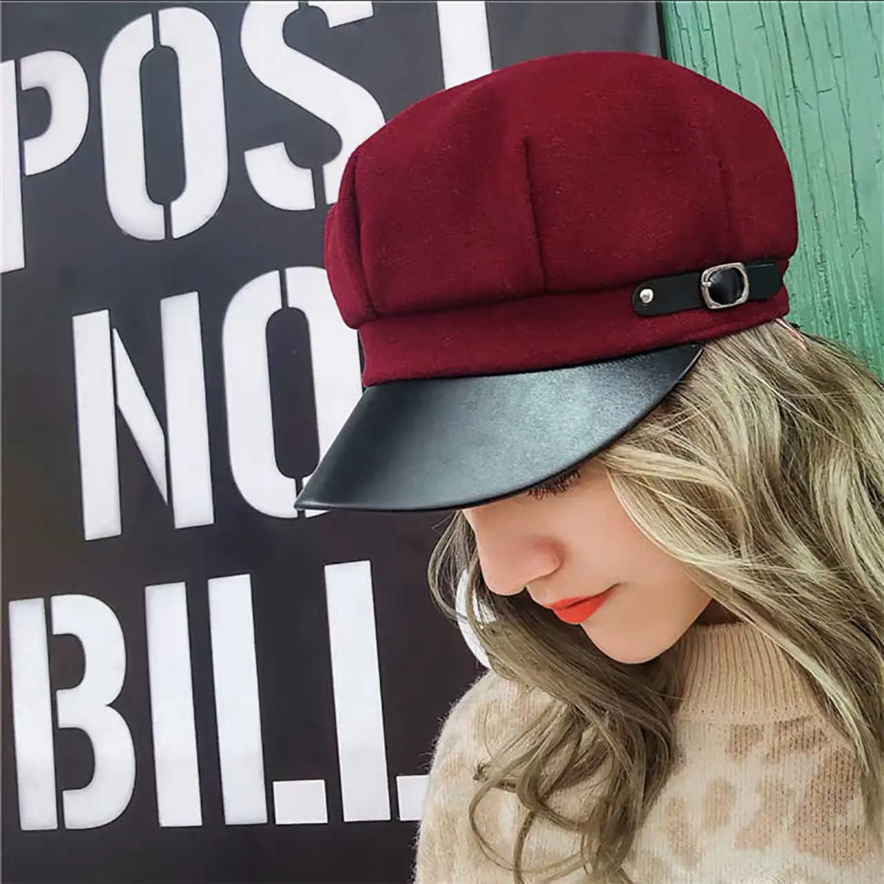 Vintage Women Woolen Beret Hats Autumn Winter Adjustable Octagonal Caps Korean Girl Artist Painter Caps