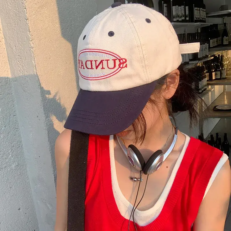 Embroidery Letter Baseball Caps for Women Fashion Patchwork Streetwear Hip Hop Snapback Hats Outdoor Casual Sunshade Peaked Hats