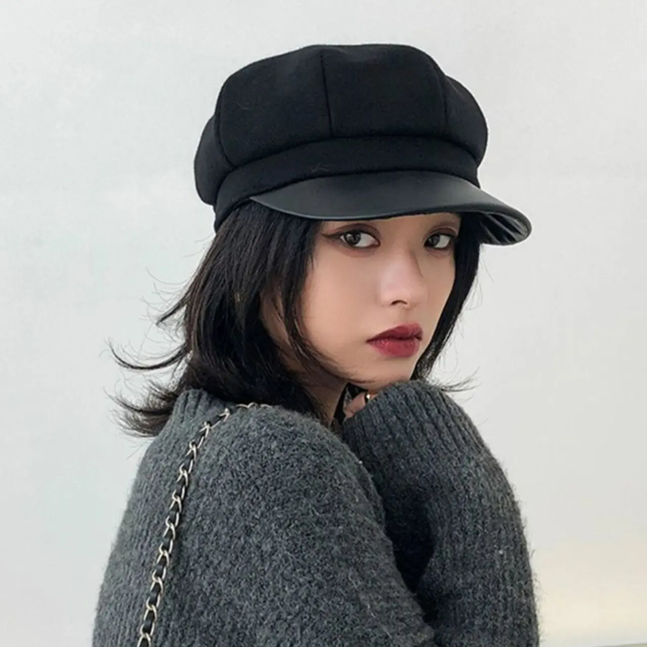 Vintage Women Woolen Beret Hats Autumn Winter Adjustable Octagonal Caps Korean Girl Artist Painter Caps