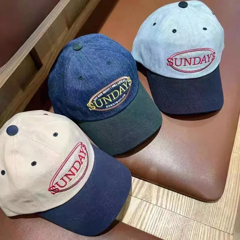 Embroidery Letter Baseball Caps for Women Fashion Patchwork Streetwear Hip Hop Snapback Hats Outdoor Casual Sunshade Peaked Hats