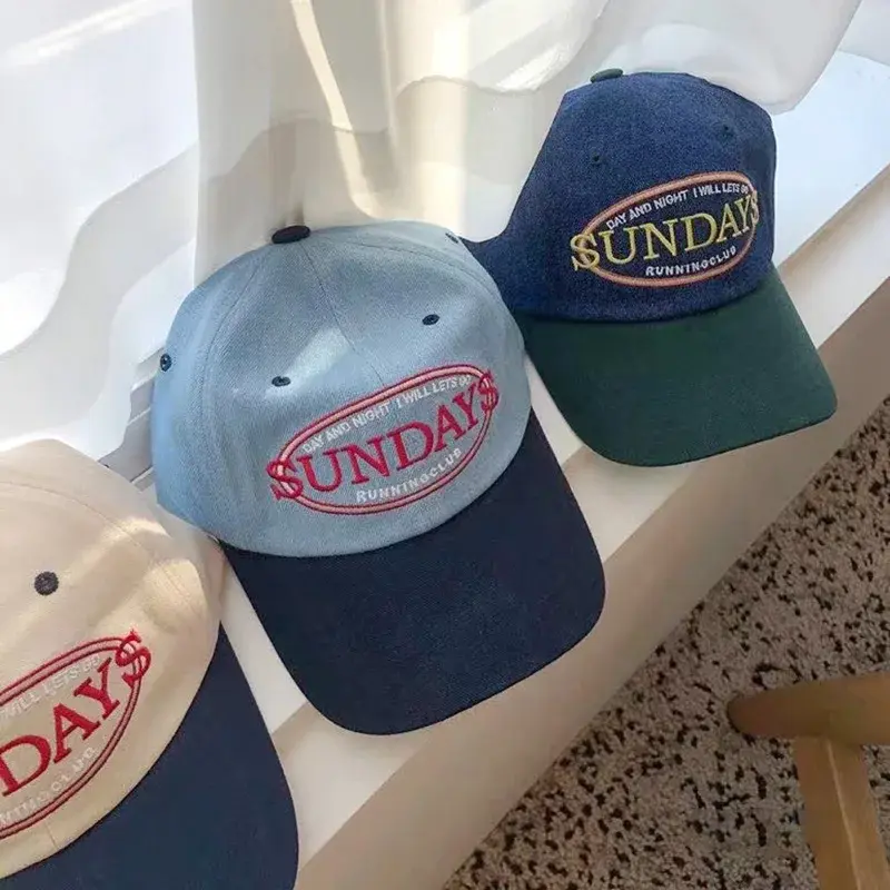 Embroidery Letter Baseball Caps for Women Fashion Patchwork Streetwear Hip Hop Snapback Hats Outdoor Casual Sunshade Peaked Hats