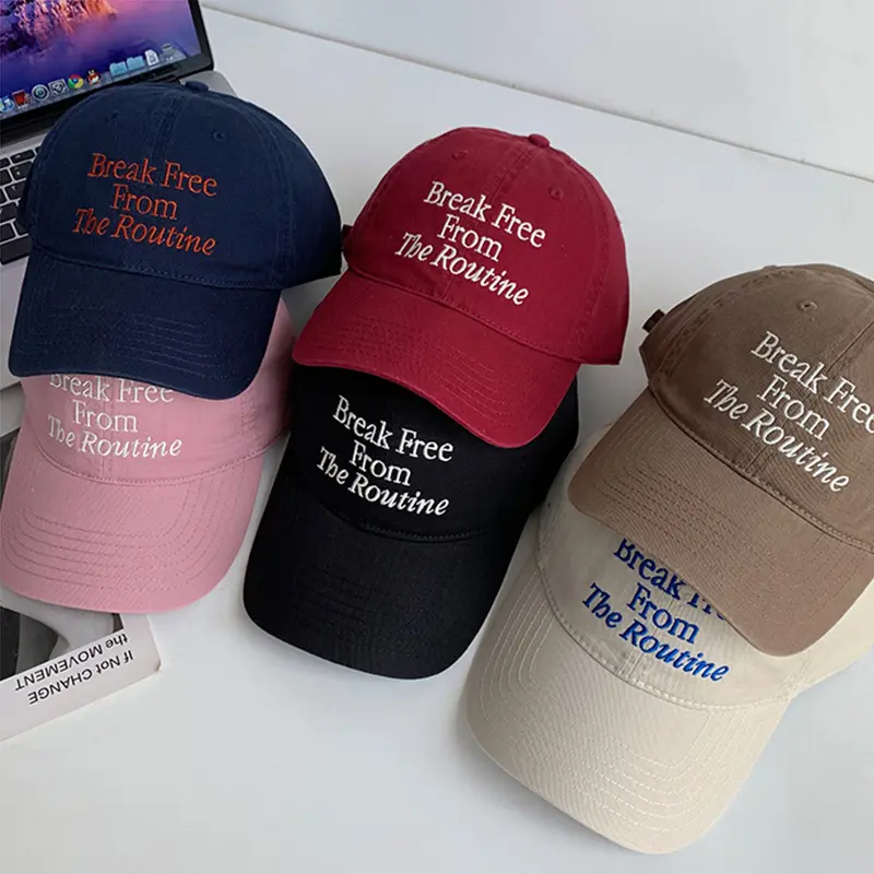 Fashion Letter Embroidery Baseball Caps for Women Cotton Adjustable Snapback Duck Tongue Caps Outdoor Sports Sunscreen Hats